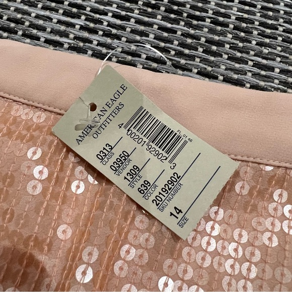 NWT American Eagle Outfitters Pink Sequin Skirt Size 14 - Picture 3 of 7